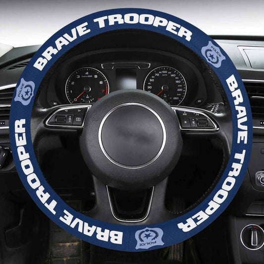 Brave Trooper Policeman Steering Wheel Cover With Anti-Slip Insert Autozendy