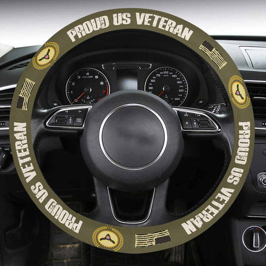 Proud US Veteran Steering Wheel Cover With Anti-Slip Insert Autozendy