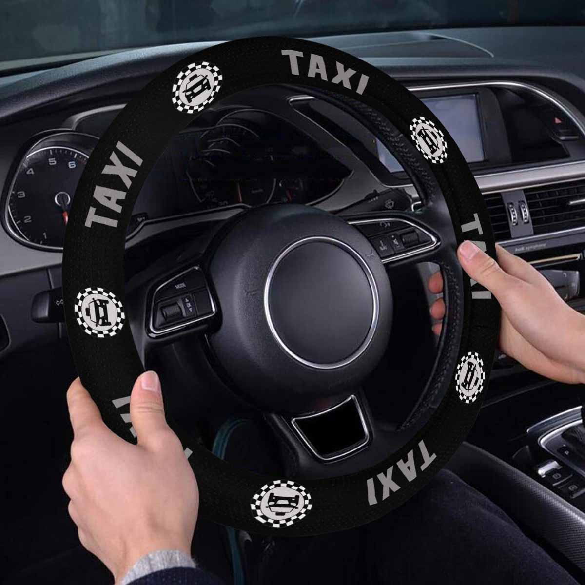 Taxicab Driver Steering Wheel Cover with Anti-Slip Insert