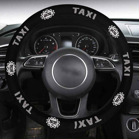 Taxicab Driver Steering Wheel Cover with Anti-Slip Insert