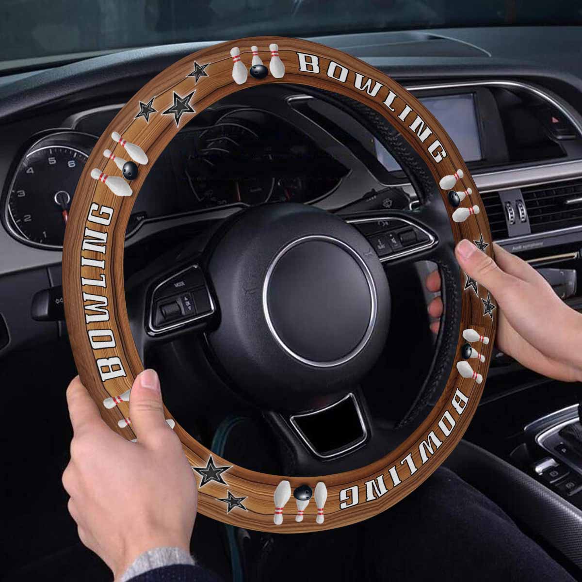 Bowling Steering Wheel Cover With Anti-Slip Insert Autozendy