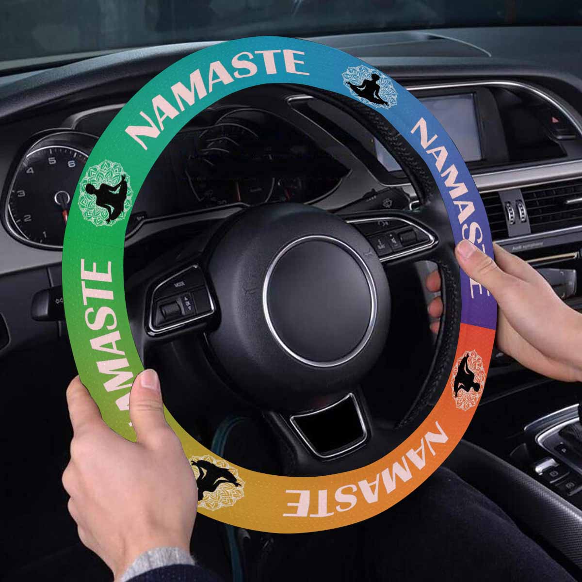 Avid Meditator Steering Wheel Cover With Anti-Slip Insert Autozendy