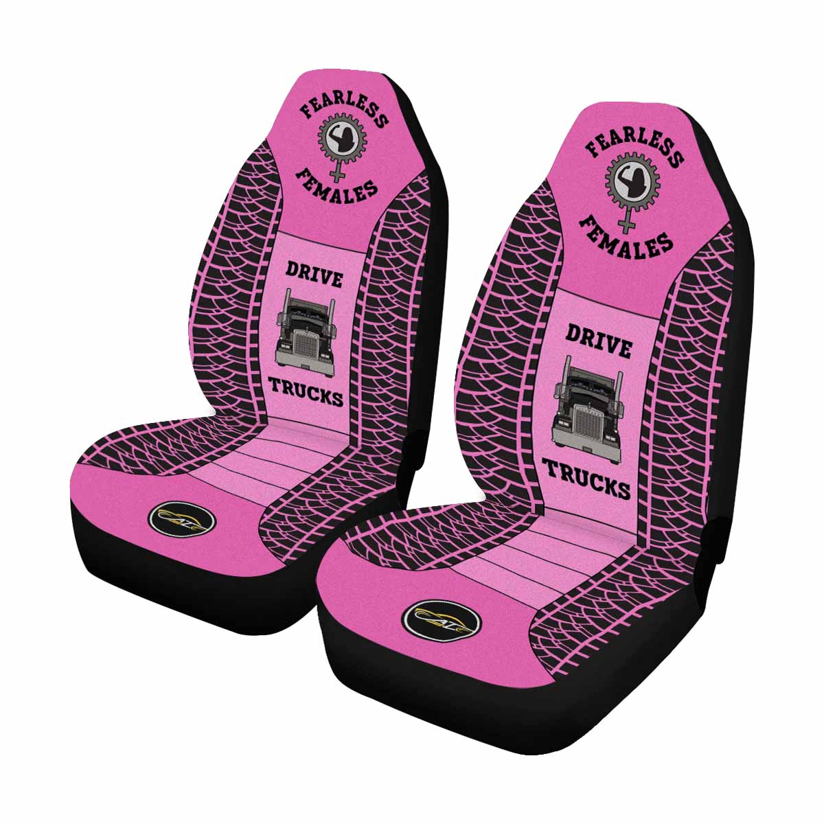 Fearless Female Trucker Car Seat Covers - Set of 2 Autozendy