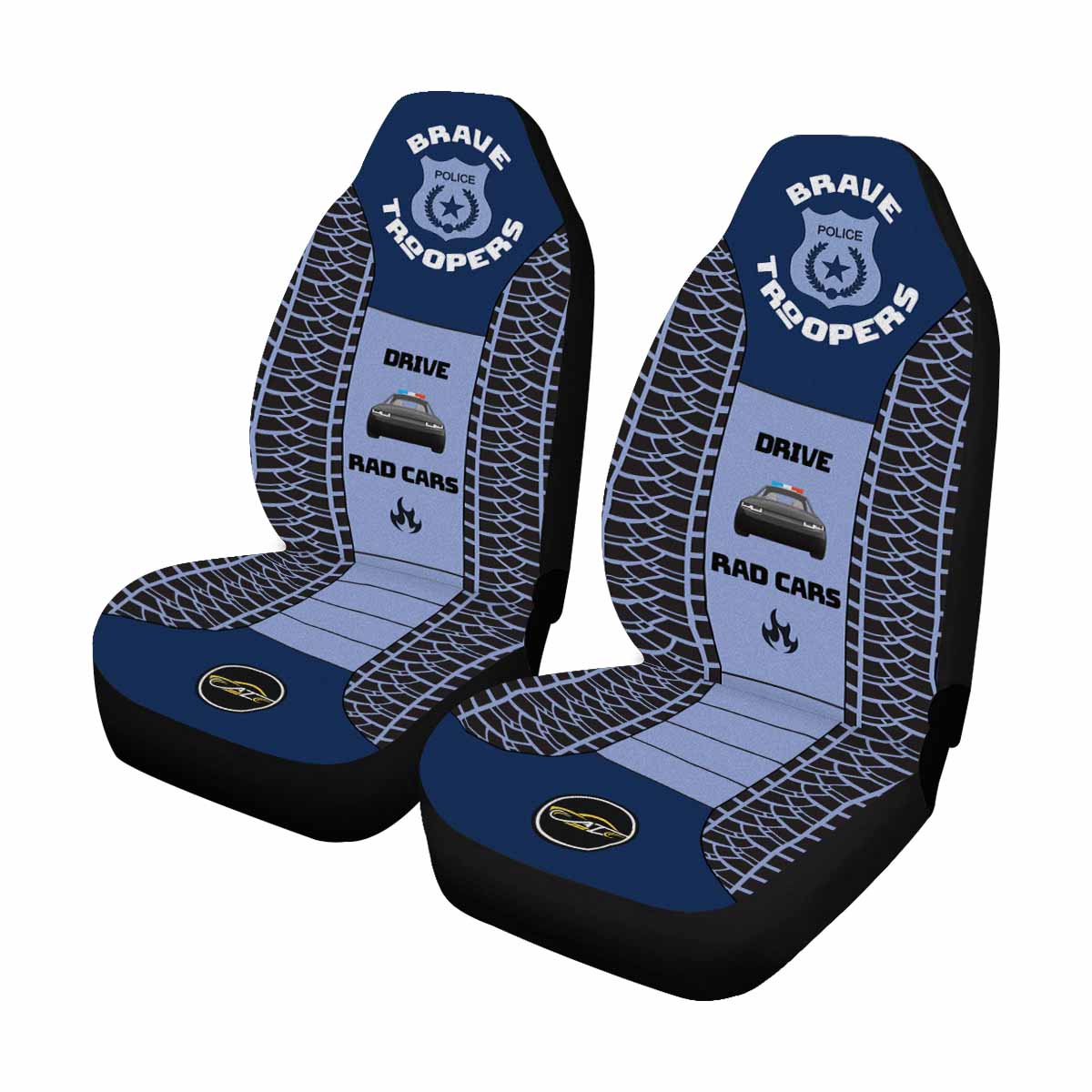 Brave Trooper Policeman Car Seat Covers - Set of 2 Autozendy